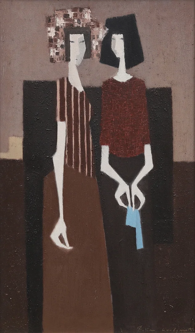 FABIAN LUNDQVIST. Väninnor, olja på duk, signerad. — Paintings — Garpenhus Auktioner
