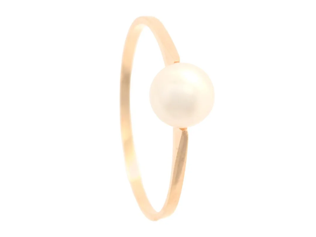 PÄRLRING, 18K guld, odlad pärla, stl 17,75+ mm, vikt 1,1 g. — Smycken/Ring — Kaplans