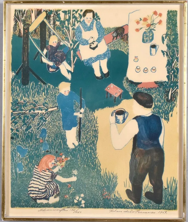 THELMA AULIO PAANANEN. Färglitografi.