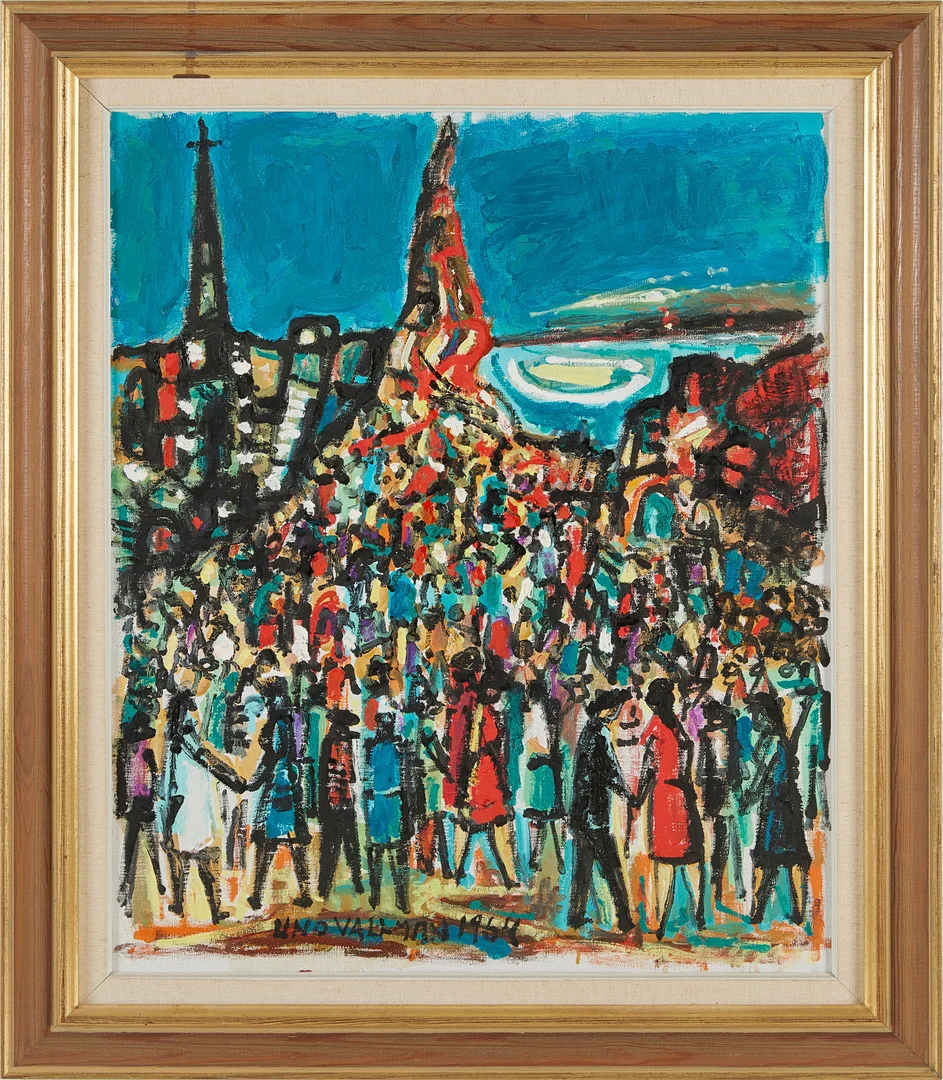 UNO VALLMAN. Stadsscen, olja på duk, signerad, daterad 643500. — Paintings — Stockholms Auktionsverk Magasin 5