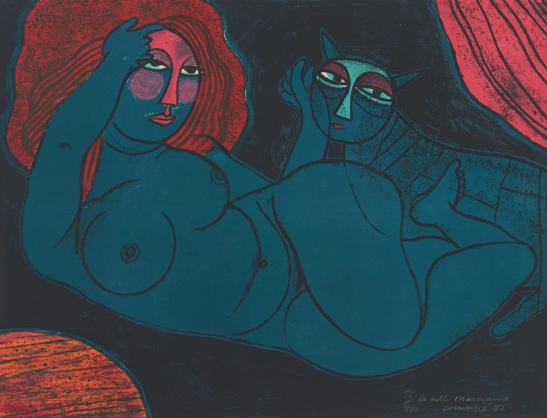 Corneille, Guillaume — "La belle Marocaine" 1982 — Kunst/Grafikk — Blomqvist