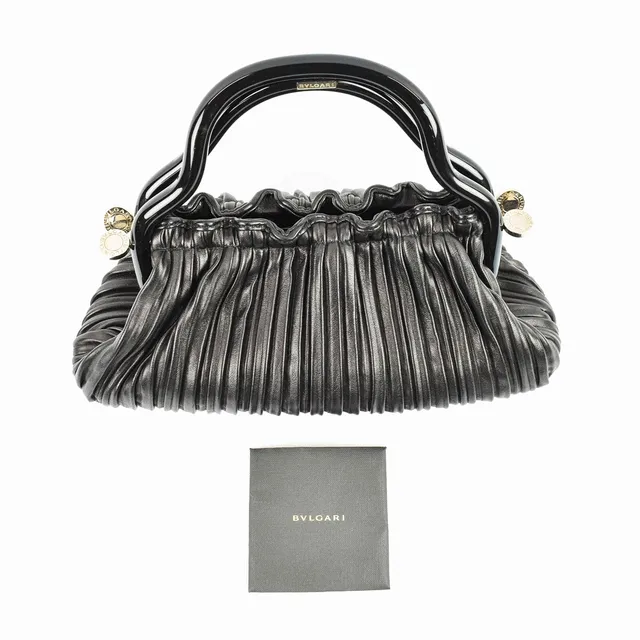 BVLGARI PLISSÉ EVENING BAG.