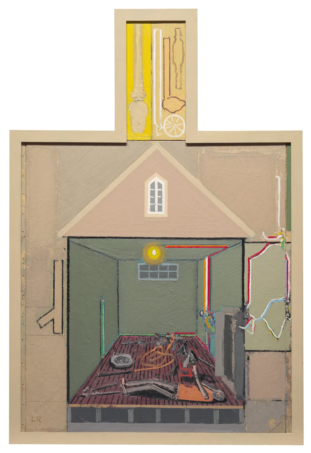 Rickhard, Leonard — "Utstrakt figur i grønt rom II" 1991 — Kunst/Maleri — Blomqvist