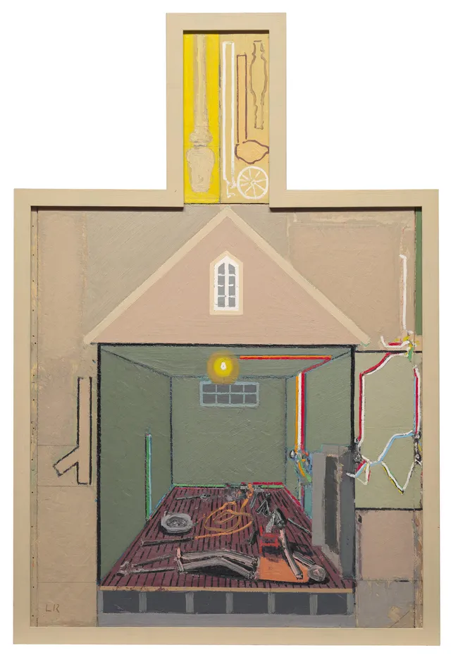 Rickhard, Leonard — "Utstrakt figur i grønt rom II" 1991