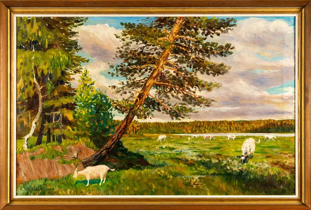 HANNES WAGNSTEDT. Olja på duk, signerad, 1900tal.