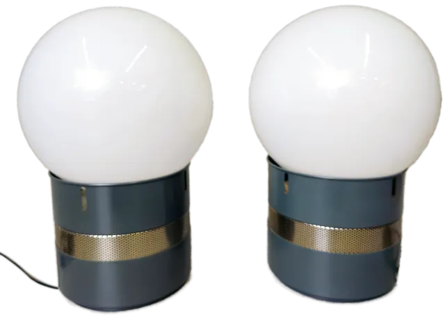 GAE AULENTI. PAR DE LÁMPARAS MEZZORACOLO. C. 1970S.