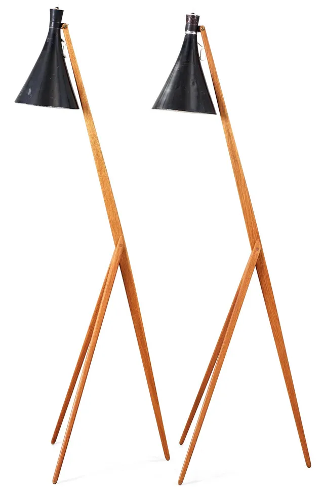 UNO OCH ÖSTEN KRISTIANSSON, golvlampor, 1 par, Luxus, 1950-tal.