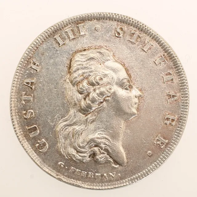 MEDALJ, silver, Gustav III, Svenska Akademiens instiftan, 1786.