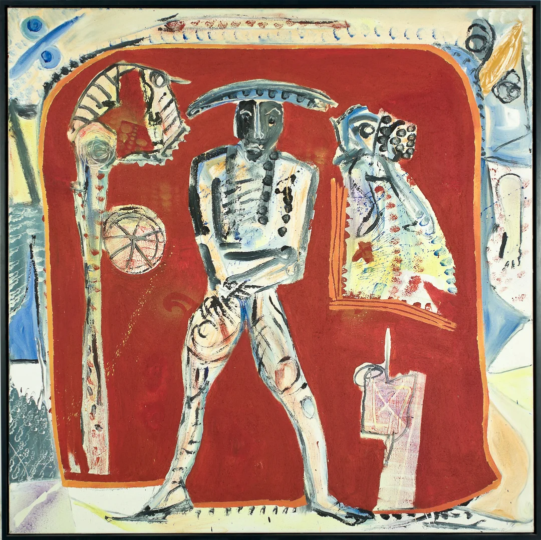 Jensen, Ulf Valde — "Italienske hus - røde rom I" 1995 — Kunst/Maleri — Blomqvist