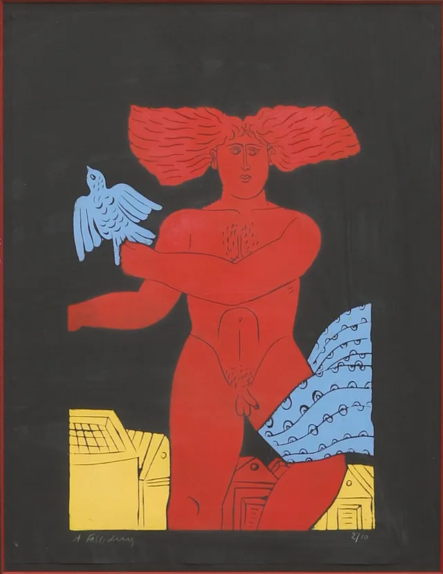 ALEXANDRE FASSIANOS. Figurkomposition, litografi, signerad och numrerad 2/10.