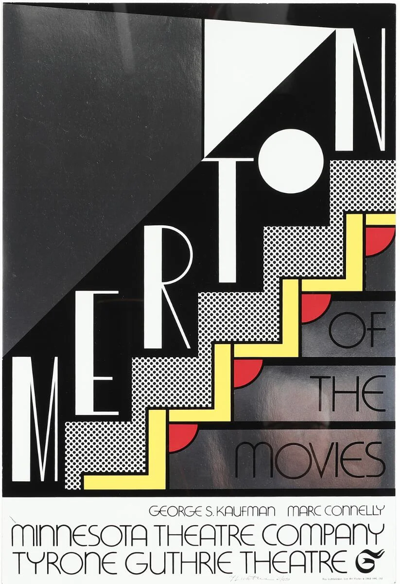 “Merton of the movies”, 1968. Signed R. Lichtenstein, 21/450. Silkscreen on silver foil. Sheet size 76×50 cm. — Modern Prints/Modern art — Bruun Rasmussen