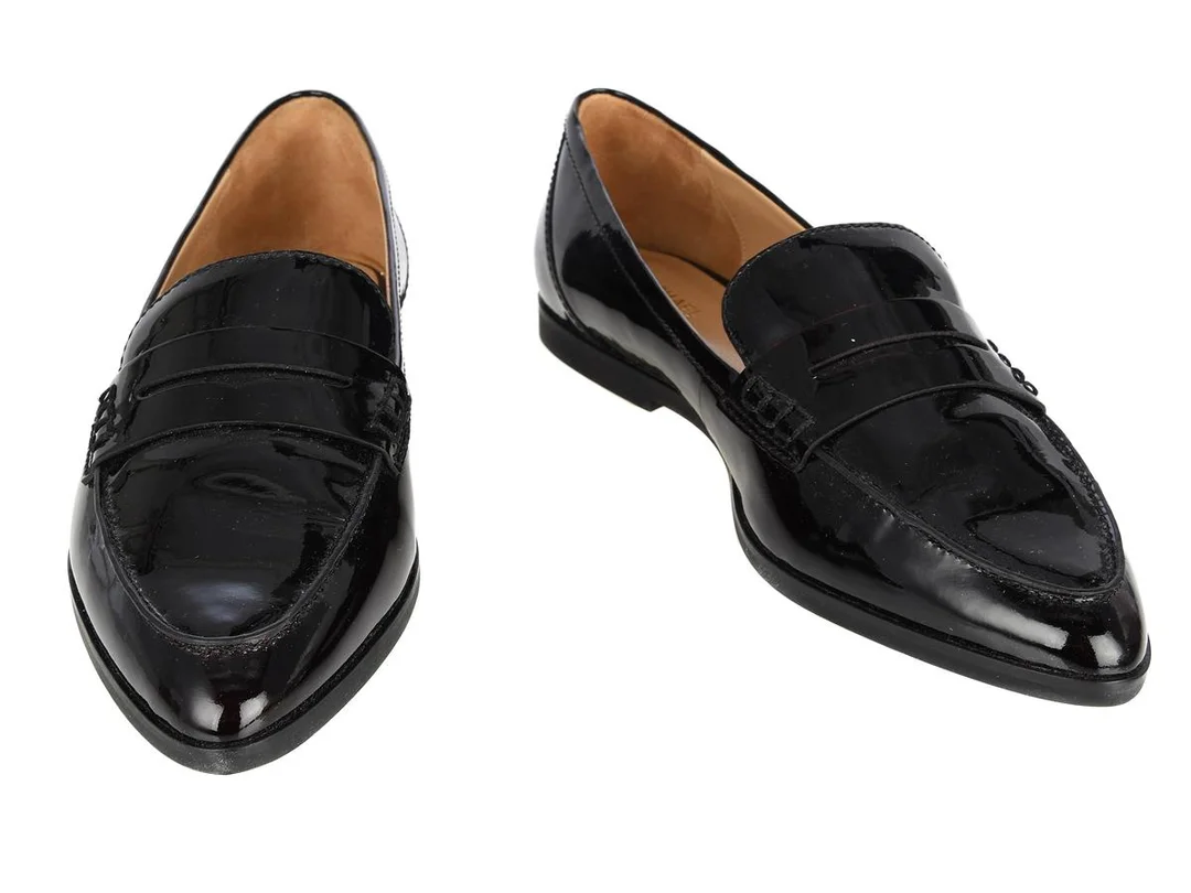 SKOR, MICHAEL KORS, loafer, vinröd lackskinn, stl 39, kartong. — Kläder/Skor — Kaplans
