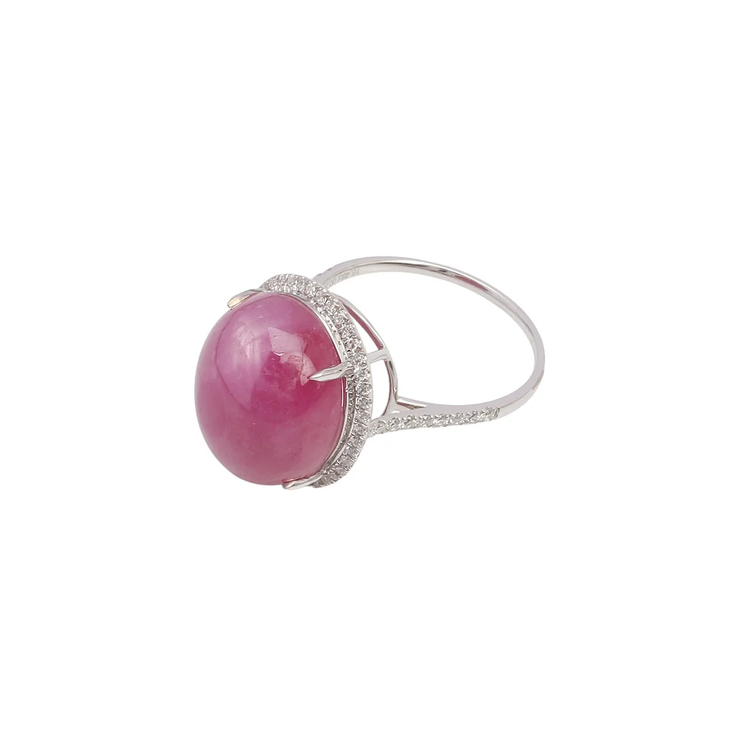 Ruby and diamonds rosette ring. — Rings — Balclis