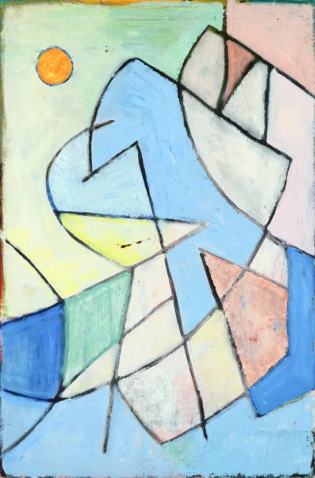 UBEKENDT KUNSTNER. Abstrakt komposition, olie på lærred, usigneret.
