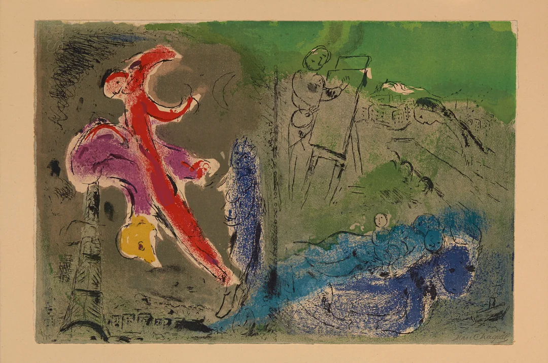 Chagall, Marc — "Vision de Paris" 1952 — Kunst/Grafikk — Blomqvist