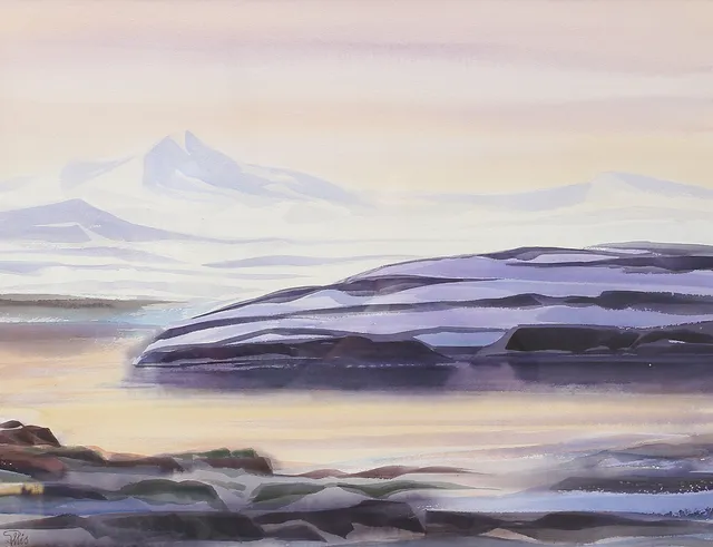 BENGT ELLIS. Funäsdalen, Jämtland. Akvarell, signerad.