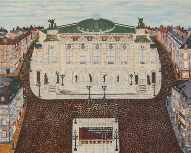 ARVID WIDERBERG. Opera Garnier i Paris, färglitografi, signerad, daterad -62.