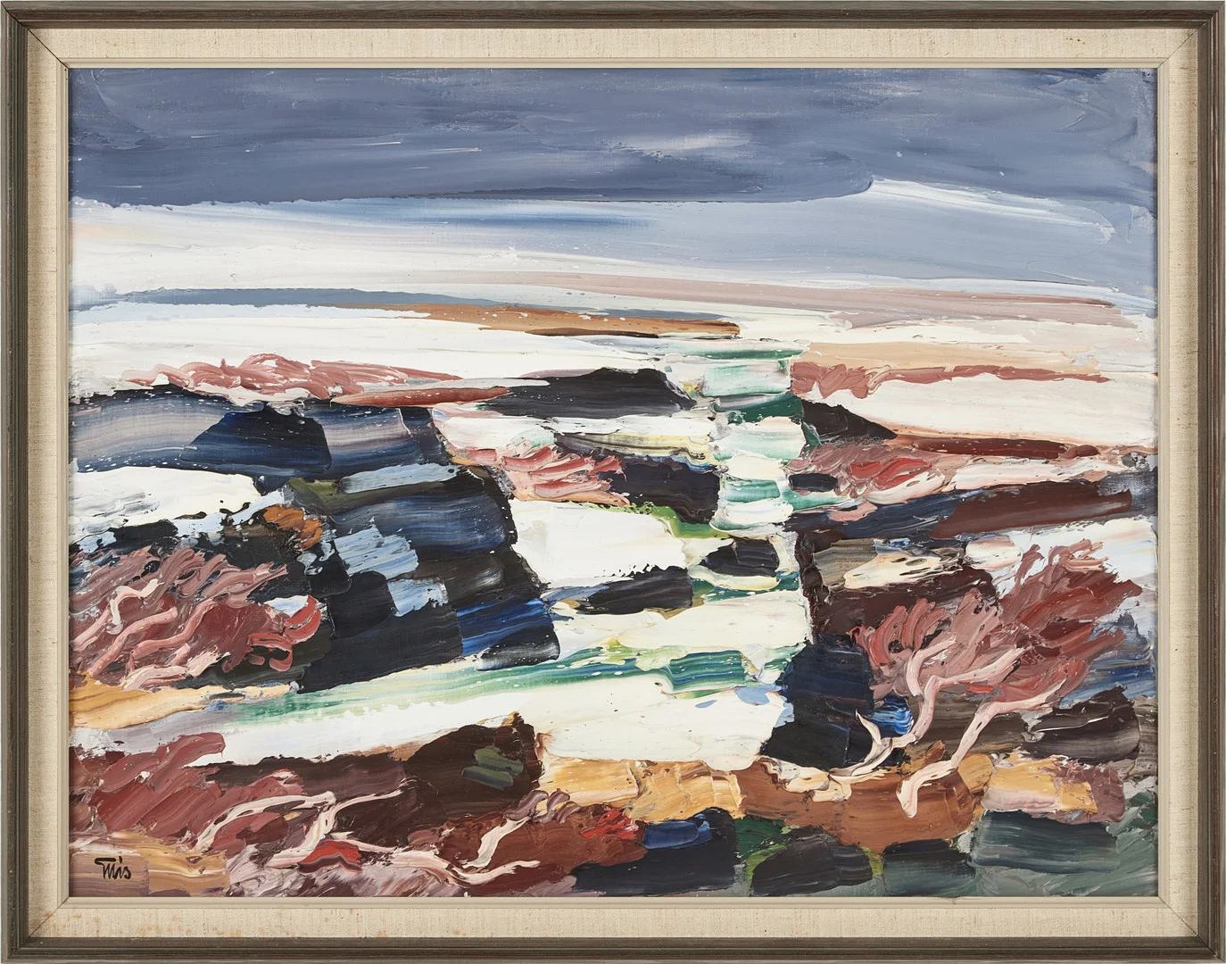 BENGT ELLIS. "Snösmältning vid fjällbäck", olja på duk, signerad. — Paintings — Stockholms Auktionsverk Magasin 5