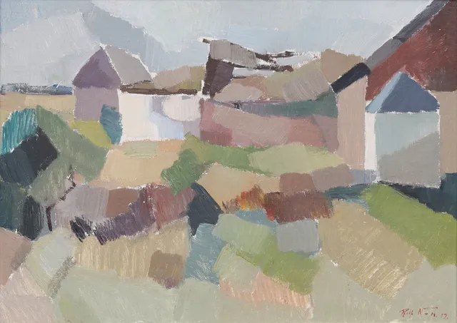 ROLF NORRMAN (1921-1964). "Ödegården, Öland 1957", olja på pannå, signerad.