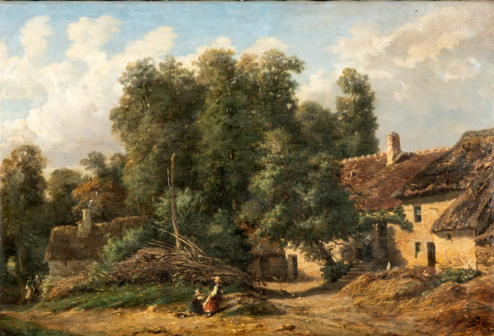 LANDSCHAFTSMALER DES 19. JAHRHUNDERTS. Landschaft mit Bauernhof und Figurenstaffage. — Paintings — Stockholms Auktionsverk Hamburg