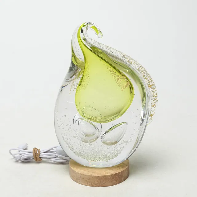 ROBERT OLDERGAARDEN. SKULPTUR, glas, med belysning, uniksignerad.
