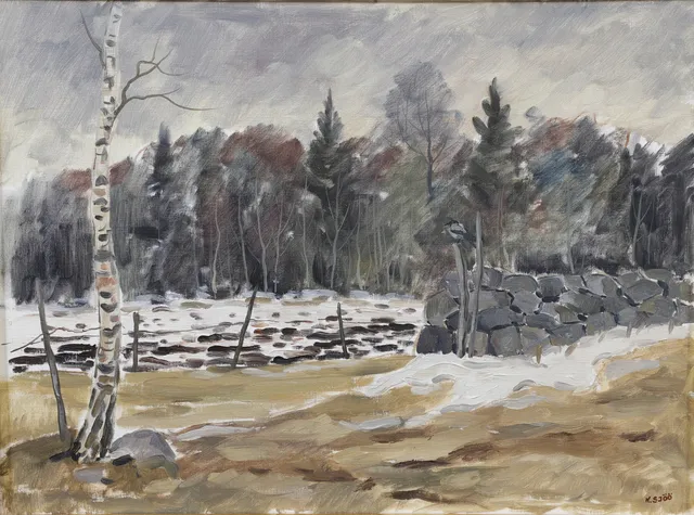 KENNETH SJÖÖ. "En kråka", olja på duk, signerad och daterad -82.