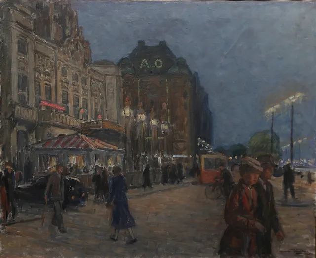 GUNNAR WEINBERG. Dramatiska teatern i Stockholm. Olja på duk, signerad och daterad 1950.