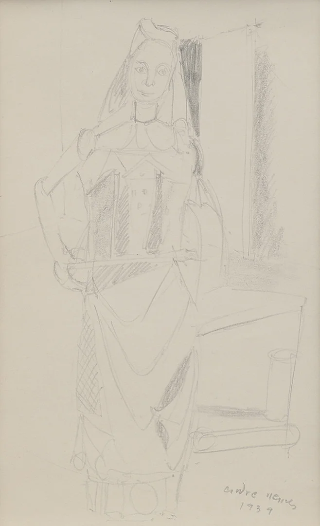 ENDRE NEMES. GRAFIT PÅ PAPPER, FIGURKOMPOSITION, SIGNERAD OCH DATERAD 1939. — Drawings — Crafoord Auktioner Lund