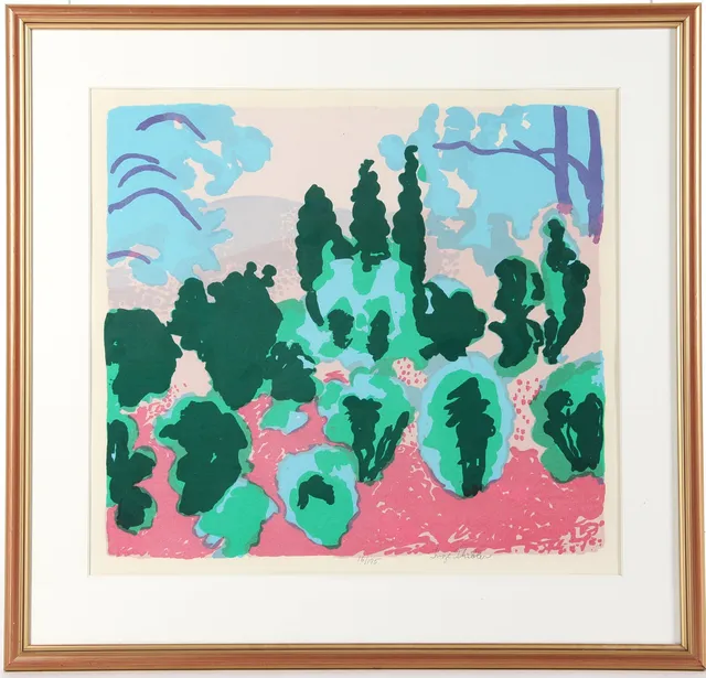 INGE SCHIÖLER. 1908-1971. Serigrafi, signerad och numrerad.