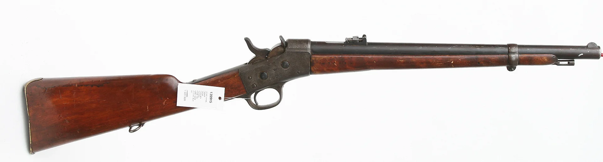 GEVÄR, svenskt, Fallblock, fabrikat Stockholms Tygstation, modell 1885 Karbin, kaliber 12,7x44R, tillv.nr 940, se-nr SE0159774. — Military weapons — Mauritz Widforss
