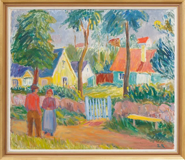 ERNST RÖHLANDER. Motiv från Arild. Olja på duk, signerad.