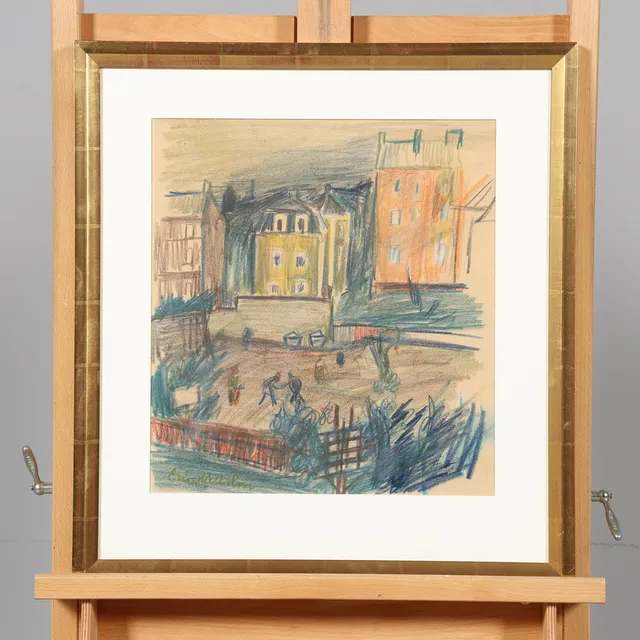 ERIC HALLSTRÖM. PASTELL, signerad.