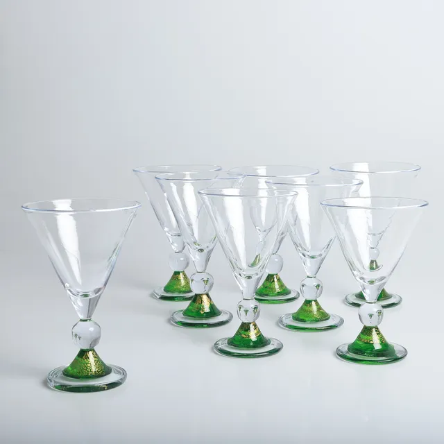 ANDERS WINGÅRD (FÖDD 1946). Champagneglas, 8 stycken, signerade Anders.