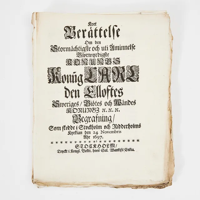 KARL XI:S BEGRAVNING, 1697.