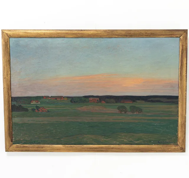 GUSTEN WIDERBÄCK. Landskapsmotiv, olja på duk, signerad.