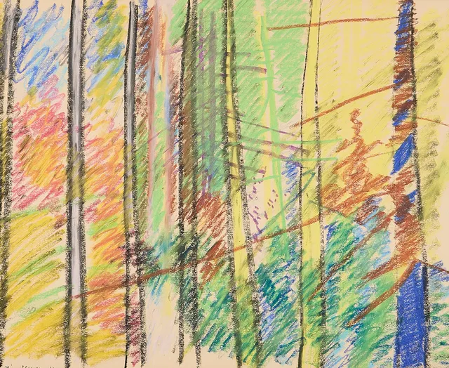 STIG CLAESSON. Pastell, signerad 69, Komposition.