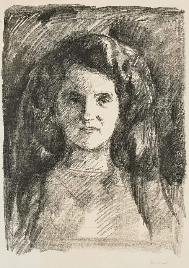 MUNCH EDVARD. "Portrait of a Woman" (Kvinneportrett/Frauenbildnis/Danish Lady).