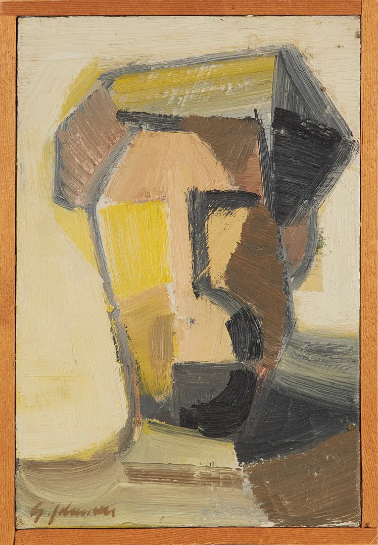 GUNNAR JOHNSSON. Självporträtt, signerad G Johansson, olja på duk. — Paintings — Stockholms Auktionsverk Magasin 5