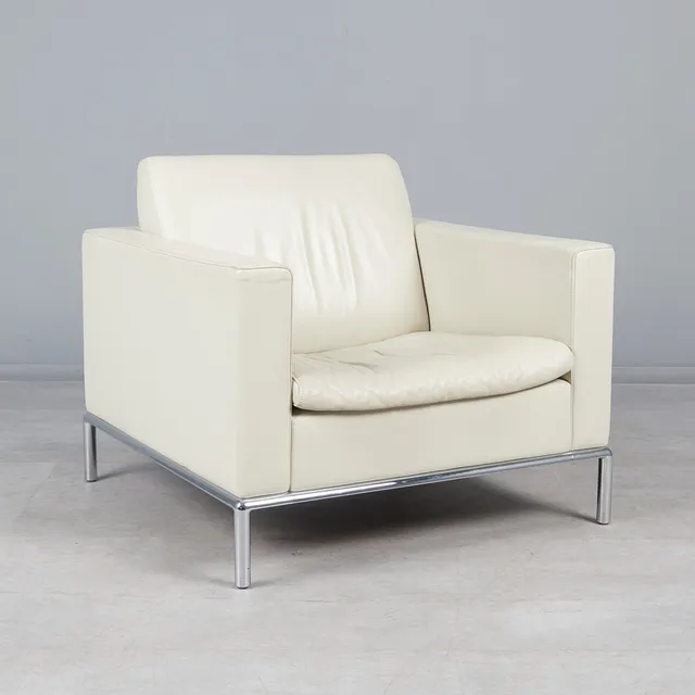 T. ANTONELLA SCARPITTA. De Sede, Sessel / Armchair, Modell 'DS5/06', Leder, Chromstahl, Entwurf 2005, Schweiz.