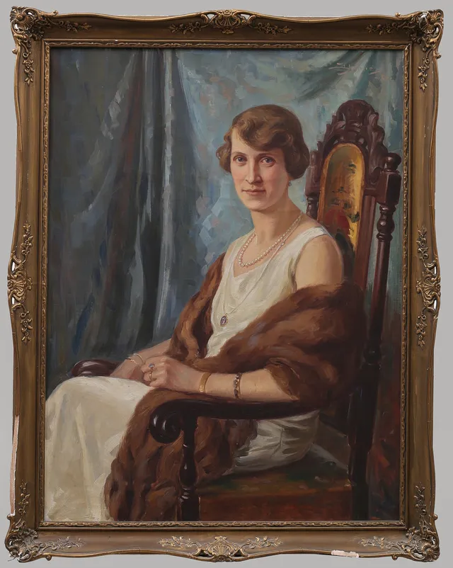 BRUNO HOPPE (1859-1937). Porträtt av...., olja på duk, signerad Hoppie och daterad -30.