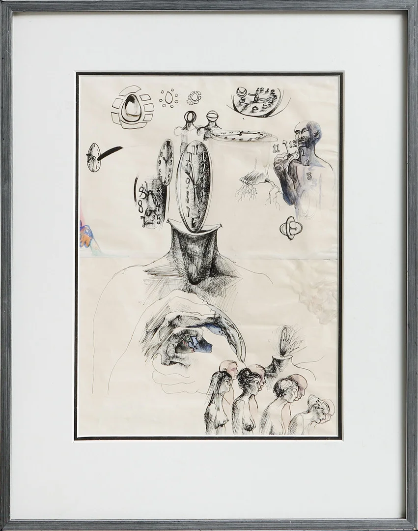 ULF RAHMBERG. Surrealistisk bild, blandteknik. — Paintings — Göteborgs Auktionsverk