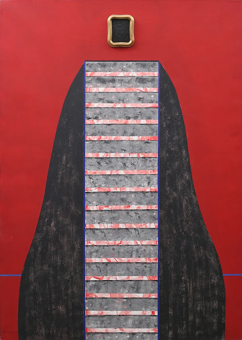 UNO SVENSSON. olja på duk, "Människa/objekt", signerad Uno Svensson, daterad 95. — Paintings — Garpenhus Auktioner