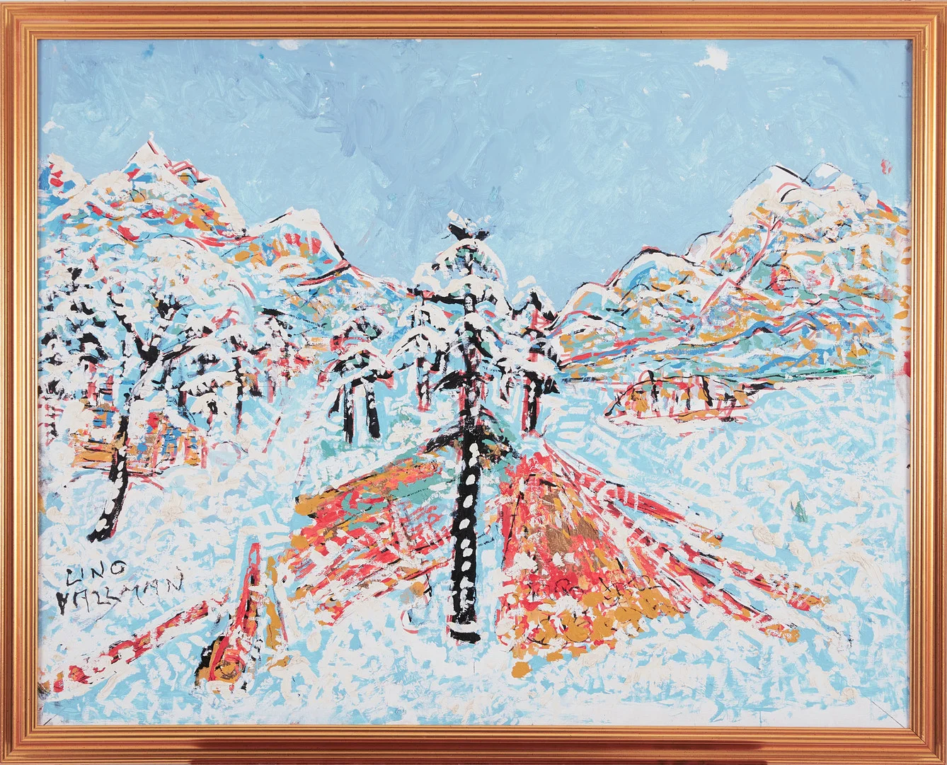 UNO VALLMAN. Timmer i vinterlandskap, signerad Uno Vallman, olja på duk. — Paintings — Stockholms Auktionsverk Magasin 5