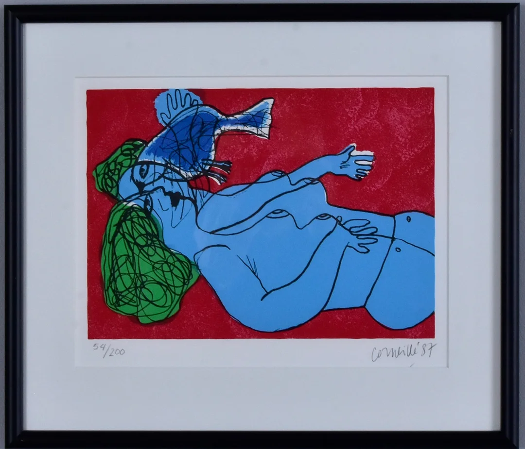 GUILLAUME VAN BEVERLOO, "CORNEILLE". Färglitografi. — Engravings & Prints — Halmstads Auktionskammare