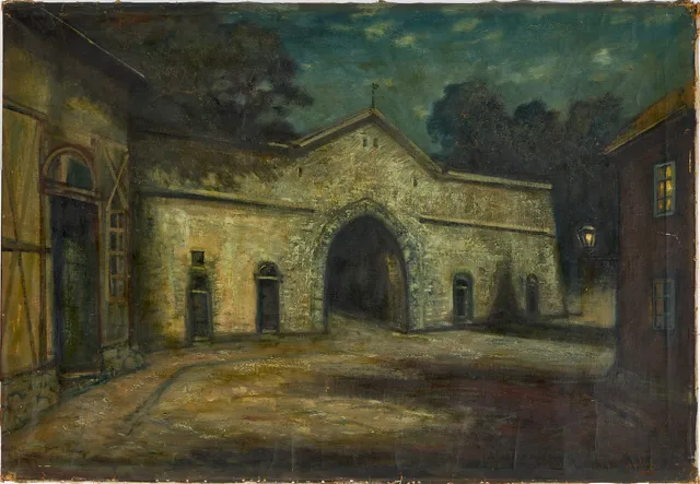 RAGNAR SWAHN (Sverige, 1882-1964) Västerport Kalmar, signerad, olja på duk.