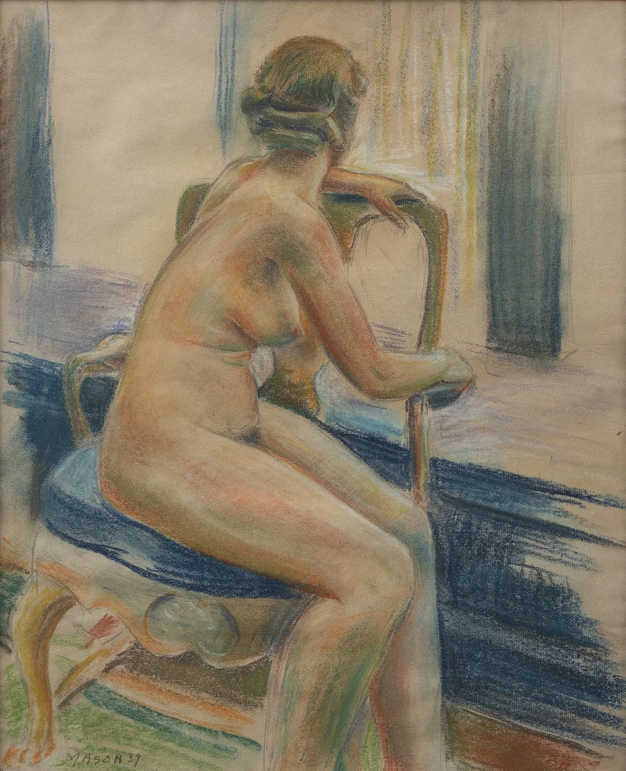 MATS MASON (1894-1983). Sittande modell, signerad och daterad -39. — Paintings — Garpenhus Auktioner