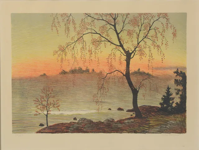 OSKAR BERGMAN. Höstlandskap, signerad, daterad 121/200.