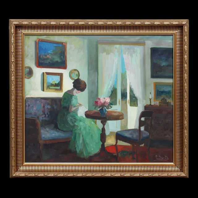 EDITH GERT (f. 1906 København) OLJA PÅ DUK, SIGNERAD.