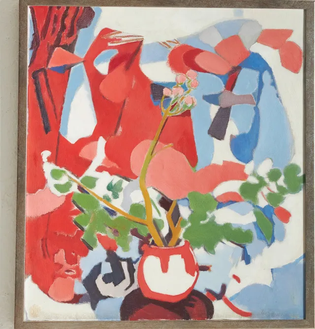 ERIK BYSTRÖM (1902-1988). Blomsterstilleben, olja på duk, signerad.
