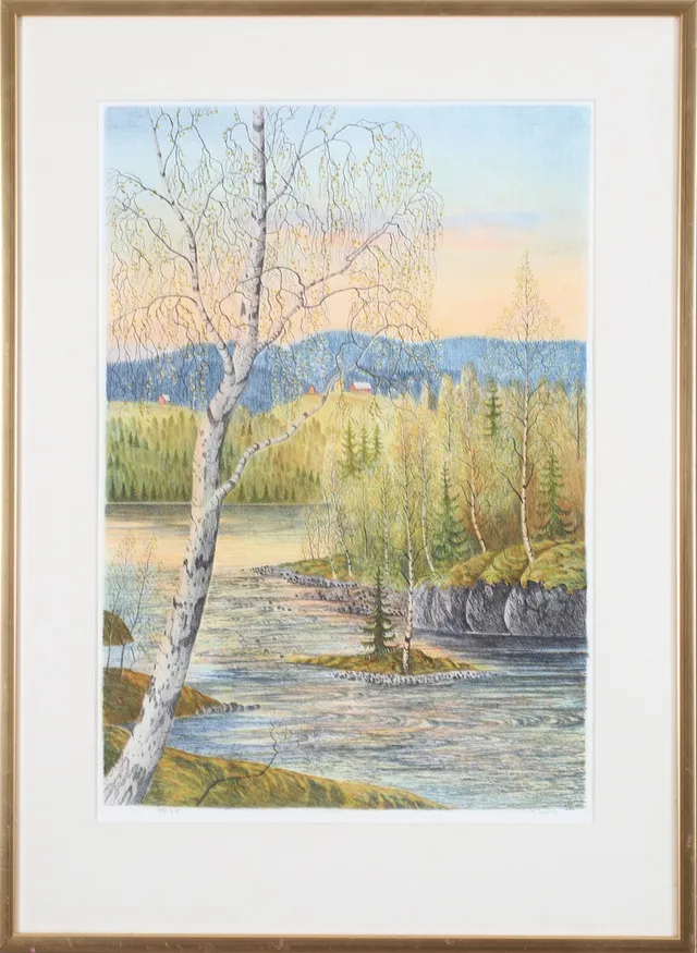 PER JULIUS. Landskap, litografi, signerad och numrerad 79/275.